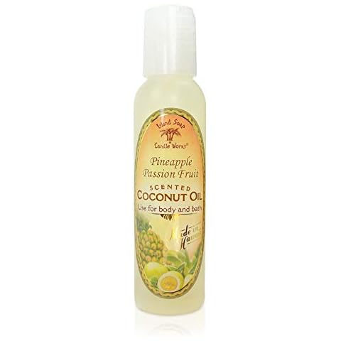 Island Soap & Candle Works Scented Coconut Oil, 4.5oz., Pineapple Passion Fruit Cover