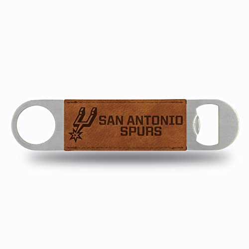 Rico Industries NBA San Antonio Spurs Brown Laser Engraved Bar Blade Faux Leather Laser Engraved Bar Blade - Great Beverage Accessory for Game Day