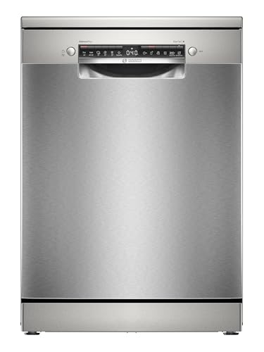 Bosch SMS4ENI06E Serie 4 Lavastoviglie da libera installazione, EfficientDry: apertura automatica della porta, Home Connect, Terzo cestello extra spazio, Acciaio, 60cm