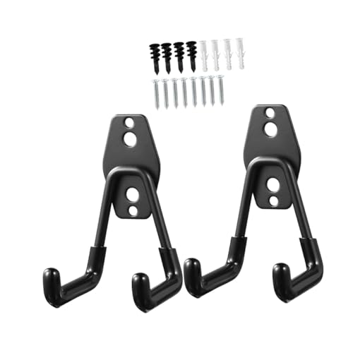 PRETYZOOM 2個 重荷重対応壁掛け属フック 鉄製耐久ガレージ収納ハンガー はしご 自転車 工具用倉庫収納フック