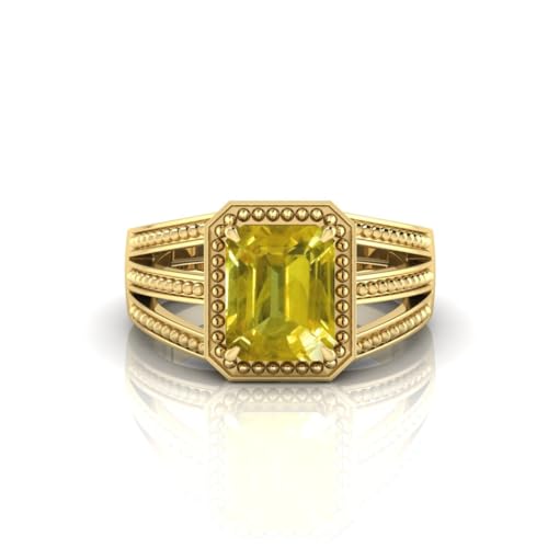 Saphir jaune naturel Pukhraj précieux pour bague cadeau de mariage homme femme