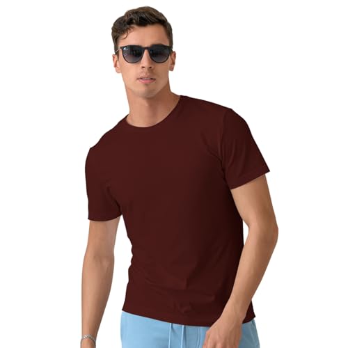 Image of CreativiT Unisex Plain Casual Half Sleeve Round Neck T-Shirt | 100% Recycled Cotton Rich T-Shirt Pack of 1