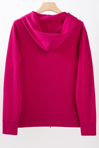 Image of JENNIE LIU Women's 100% Pure Cashmere Long Sleeve Zip Hoodie Cardigan Sweater