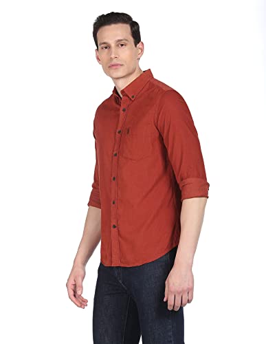 Image of U.S. Polo ASSN. Men Cotton Solid Tailored Fit Shirt