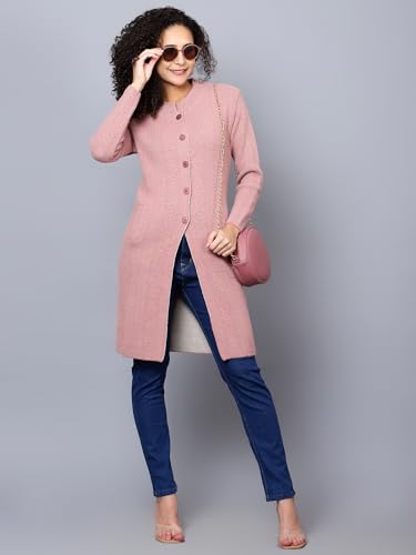 Image of Women's Winter Long Woollen Cardigan.