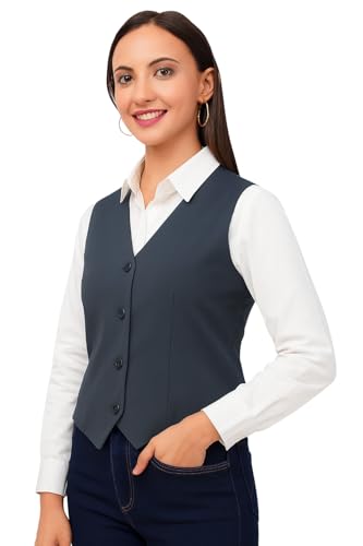 Image of SaintX Women's Waist Coat | Sleeveless | Stylish Executive Wear | Formal Blazer Waistcoat | Office wear