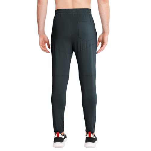 Image of BROKIG Mens Tapered Gym Joggers Pants Workout Sweat Pants | Athletic,Running,Hidden Zipper Pocket,Ankle Zip,Functional Breathable Mesh,Quick Dry,4-Way Stretch,Polyester Spandex Blend