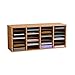 Safco Products Wood Adjustable Literature Organizer, 24 Compartment, 9423MO, Medium Oak, Durable Construction, Removable Shelves, Stackable