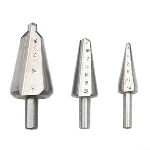 Broca cónica HSS para taladro eléctrico, adecuada para decoración de perforadoras, fábrica, hogar, construcción, sitio, remoción suave, larga vida útil, equipo de taller (16-30 mm)