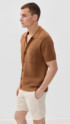 Men's César Panelled Crochet Stripe Cardigan4