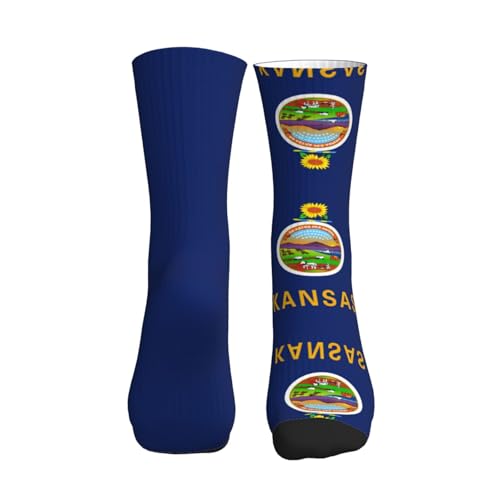 Kansas State Flag Sports Running Socks For Women Men, Breathable, Soft And Skin Friendly For Gym,Running,Sport2