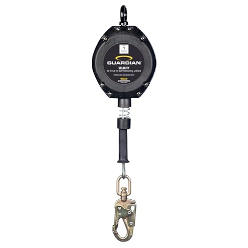 Image of Guardian 42000 Velocity Class 1 Cable Self-Retracting Lifeline (SRL) with Carabiner | 16 ft | Class 1 | ANSI and OSHA Compliant