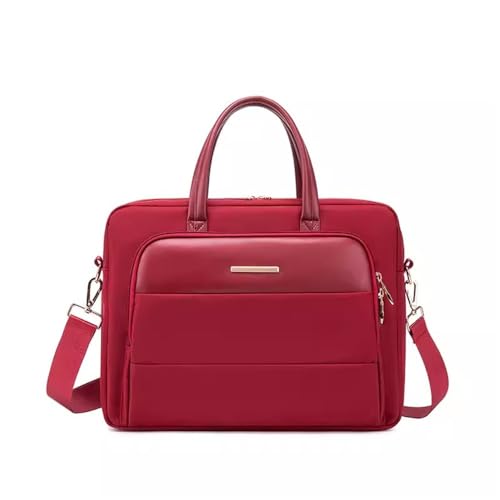 Womens Briefcase Women's Tote Career Bag Single Shoulder Slanting Cross Briefcase Business Work Bag(Red,37.5x10x28cm)