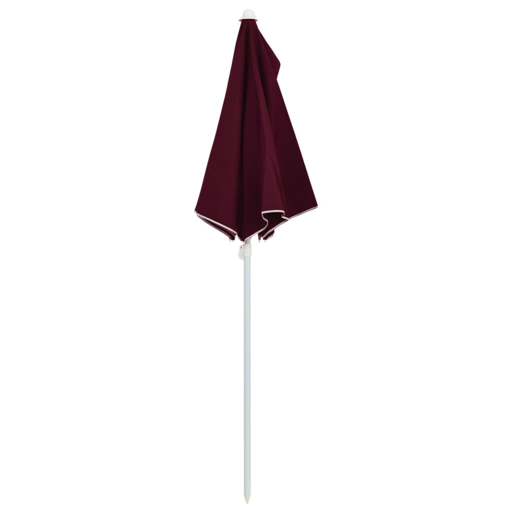 vidaXL Półokrągły parasol ogrodowy na słupku, 180x90 cm, bordowy