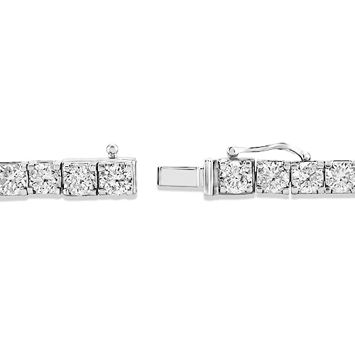 5 Carat - 10 Carat Lab Grown Diamond Tennis Bracelet | 14K White Gold Round-shape Four prong Diamond Tennis Bracelet 6.5" to 8" |E-F Color and VS1 Clarity2