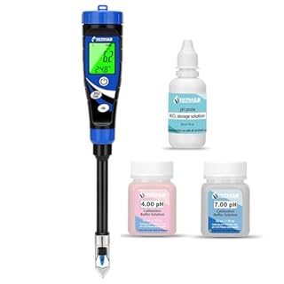 UIUZMAR Misuratore pH del Suolo 2 in 1, pH Terreno Tester per Piante, Kit per Test pH del Suolo e Acqua Strumento Professionale Misurazione pH Terreni per Idroponica