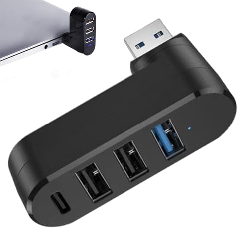 Hub USB 3.0, 4 Puertos-Multicargador USB 3.0 Adaptador, Hub USB 3.0 con 4 Puertos Ladron Multi USB 3.0, Portátil Ladron USB Extensor para PC, Computadora Portátil, Unidad Flash, Disco Duro Móvil