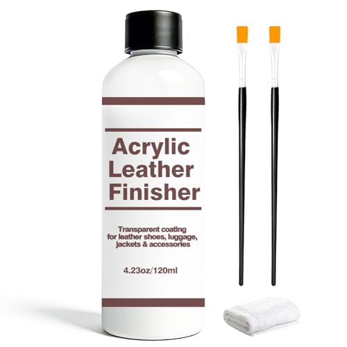 GENLEXON Matte Acrylic Leather Finisher Anti-Wear & Anti-Oxidation Clear Flexible Coat for Leather Shoes Protection Matte Finish for Bag Jackets & Leather Craft Restoration 4.23 oz