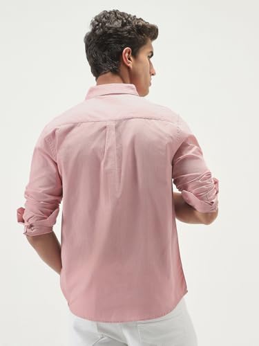 Image of Urbano Fashion Men's Cotton Full Sleeve Regular Fit Casual Solid Slub Shirt with Spread Collar