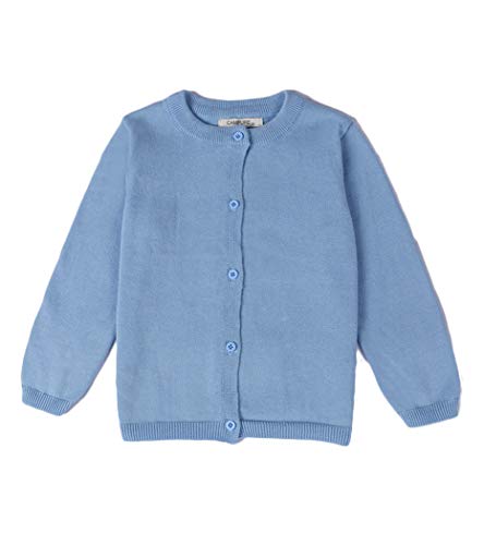 Little Girls Basic Crew Neck Knit Cardigan Sweater Button Down Coat Cotton Jacket Top