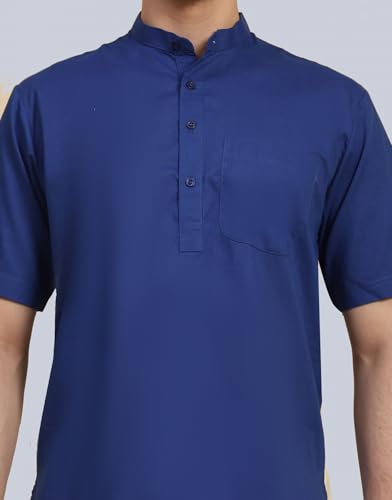 Image of SKAVIJ Men's Cotton Tunic Casual Short Kurta Top Regular Fit