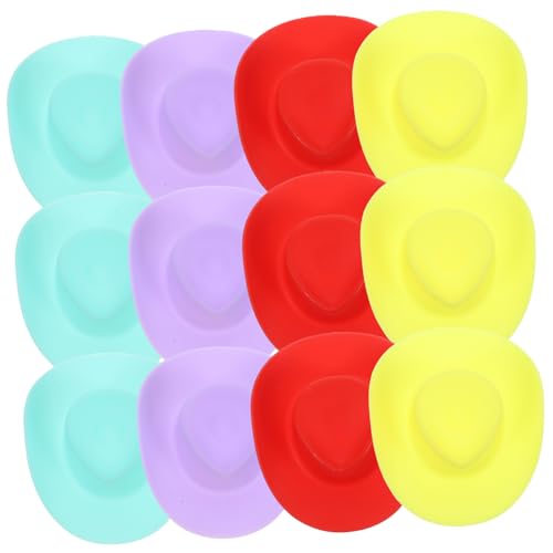 BRIGHTFUFU 40Pcs Miniature Cowboy Hats for Dolls Adorable Decorative Mini Hats Craft Props for and Doll Decor