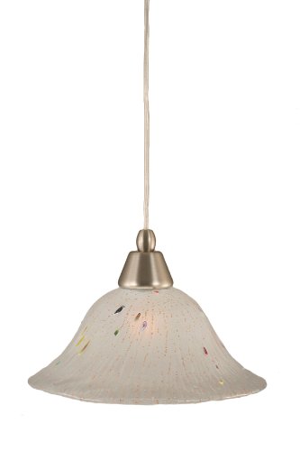 Toltec Lighting 22-BN-731 Cord Mini-Pendant Light Brushed Nickel Finish with Frosted Crystal Glass, 10-Inch