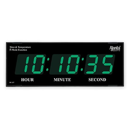 Ajanta Quartz Plastic Digital Wall Clock for Home and Office (Green Led, 41.9 x 20.3 x 10.2 cm Inches)