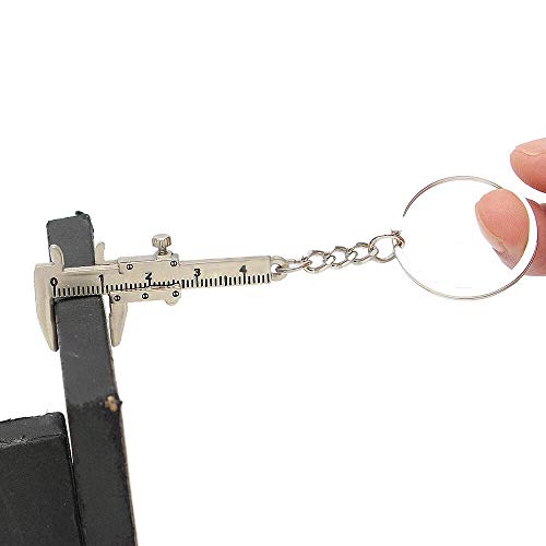 Comimark 2Pcs Useful Mini Vernier Caliper Tool Pendant Slider Slides Keyring Key Chain 10Cm #TOP4