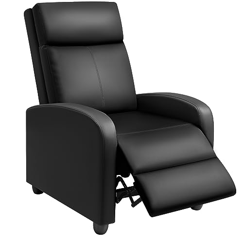 Sillón reclinable moderno piel sintética negro