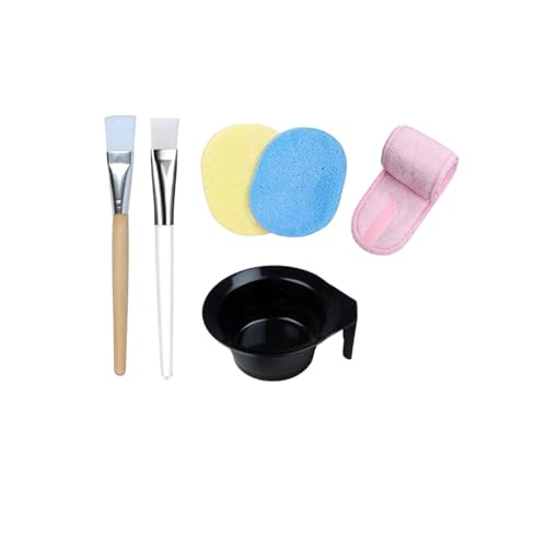 Image of Facial Mask Brush, Professional Skincare Applicator with Wooden Handle, White Bristles