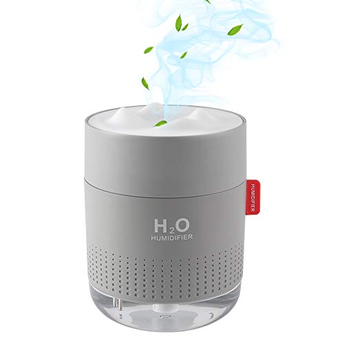 Portable Mini Humidifier, 500ml Small Cool Mist Humidifier with Night Light,USB Cute Desk Humidifiers for Baby Bedroom Travel Office Home,2 Spray Modes, Ultra-Quiet , Auto Shut-Off, 3 Filters