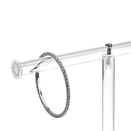 image for MOOCA Deluxe Clear Acrylic Jewelry Organizer, 2 Tier T-Bar Bracelet Ho