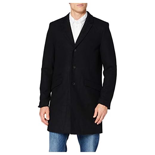 Only & Sons Onsjulian enfärgad ullrock för män OTW Noos, Svart, S