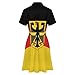 KAOEOSI German Eagle Flag Women's Short Sleeve Collared Shirt Dress Summer Button Down A Line Dresses XS