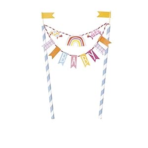 Unique Party 73428 – Dierentuin Baby Shower Bunting Cake Topper