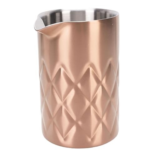 Double Walled 304 Stainless Steel Mixing Glass for Bartenders 540ml, Mixing Glass Home Bartender Bar Whiskey Martini Drink Shaker Accessories (Plated Copper)