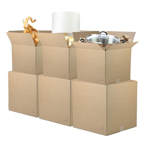 Image of The Boxery Moving Boxes 20-Pack Medium | 18x14x12 Inch Brown /Kraft Corrugated Cardboard Packing, Moving & Storage for Business /Home Durable - Eco-Friendly, Recyclable - Made in the USA