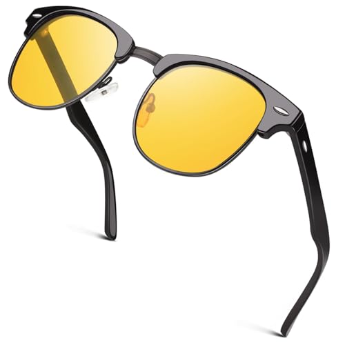 Image of GQUEEN Classic Horn Rimmed Semi Rimless Polarized Sunglasses for Men Women GQO6