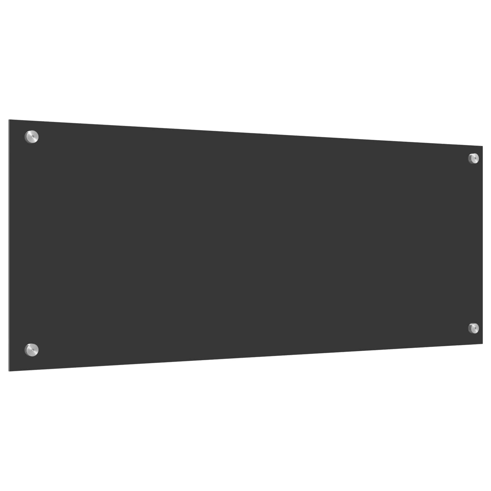 Crédence de Cuisine Gris foncé 100x40 cm Verre Trempé pour Mur
