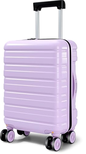 Lekesrping Underseat Carry On Luggage for Women 16 Inch Stylish Lightweight Under Seat Carry on Suitcase with Multi-Compartment Layers & 360 Wheels for Airline TAS approved light purple