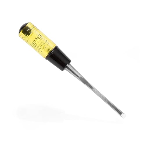 Image of GreatNeck 1 /4 in Wood Chisel for Carpentry and Joinery, 5 Inch Blade, High Carbon Steel, Steel Cap Acetate Handle, Made in USA Woodworking Tools