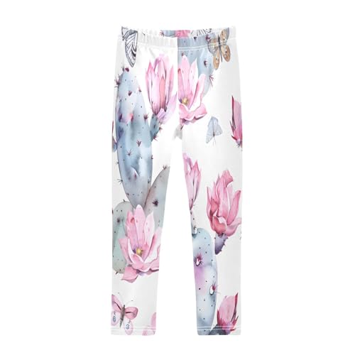 Bolaz Toddler Girls Leggings Printed Yoga Pants Leggings Pink Opuntia Cactus for Kids