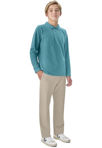 Image of Classroom School Uniforms Big Kid Long Sleeve Pique Polo CR835Y