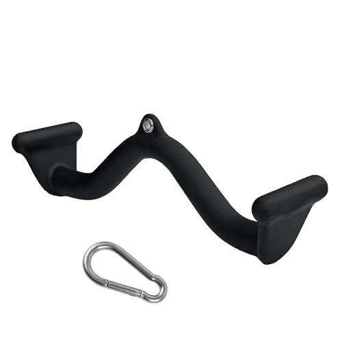 Image of BLUSLM Lat Pull Down Bar T bar Row Attachment, V Bar Tricep Lat Pulldown Attachments, Back Strength Training Bar for Home Gym Exercise Cable Machine Attachments