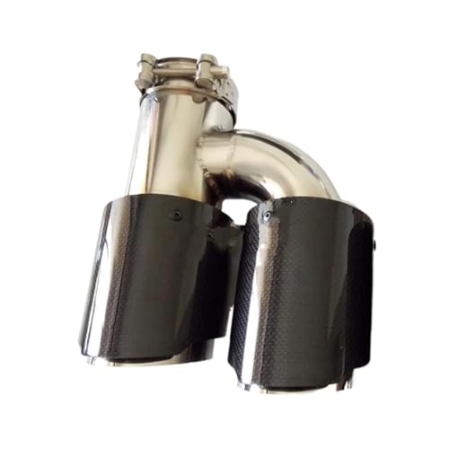 Tuyau d'échappement universel inox double sortie de voiture 48mm vers 76mm