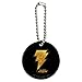 Black Adam Lightning Logo Wood Wooden Round Keychain Key Chain Ring