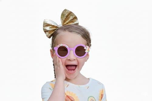 Image of PLAS ART STUDIO Customised round sunglasses Kids Sunglasses Get Kids Name on Frame For Girls & Boys. (Recommended Age 2+)