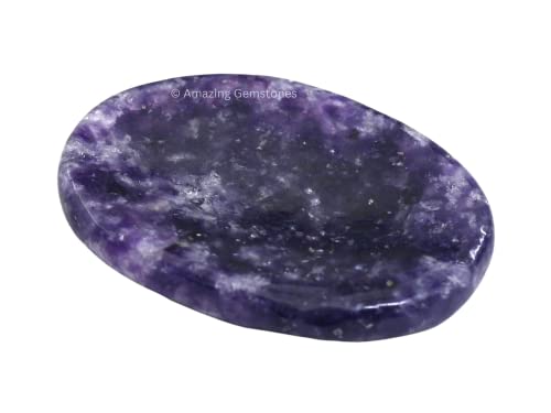 Image of Amazing Gemstone Lepidolite Worry Stone Crystals and Healing Stones - Worry Stones for Stress Relief Gifts - Piedra Crystal Fidget for Meditation, Calming, Relaxation -