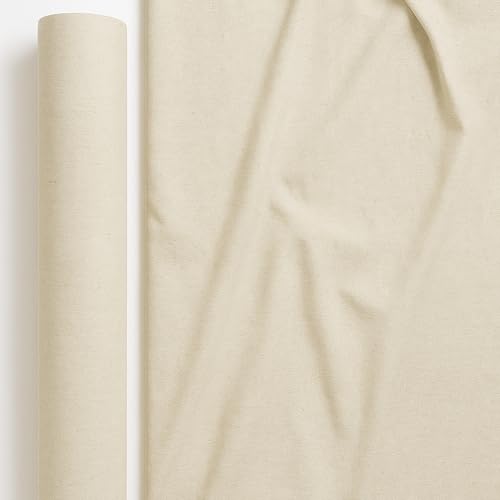 Byour3 - Stoffa A Metraggio PURO Cotone 100% Tessuto Al Metro Cucito Creativo per Arredo Divani Tappezzeria Copritutto Multiuso Telo Rivestimento Letto Cuscini Tende (Avorio Delta, Largh. 280)